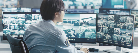 Container terminal and desk worker