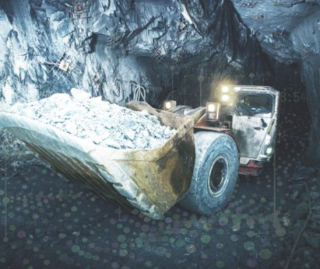 Construction machinery in a mine
